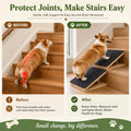 VKWJYOS Dog Ramp for Stairs, 2 Pack Foldable Stair Ramp for Dogs, Adjustable Solid Wood Pet Steps for Small Dogs, Senior, Short-Legged and Injured Pets, Elderly Dog Stair Wedges Assist
