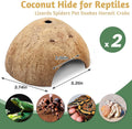 PINVNBY 2 PCS Natural Coconut Reptile Hideouts Lizard Coco Hut Hermit Crab Hut Aquarium Fish Hide Cave Spider Snail Clim