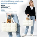 Puffy Quilted Pet Carrier Purse, Stylish Dog Tote Bag for Travel Shopping