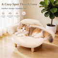 Kitten White Cat Sofa Bed, Pet Couch with Pine Wood Legs