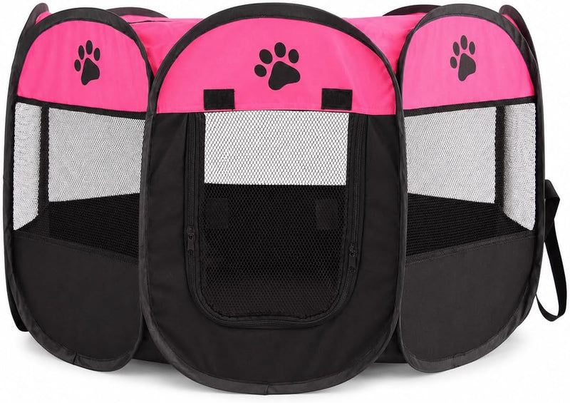 Portable Pet Playpen for Cats & Puppies, Indoor Outdoor Use. Pop-up Foldable Tent for Travel Storage, Ideal for pet Acti
