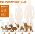 BFNN Free Standing Dog Gate, 16.5" High Short Pet Gate for Stairs and Doorways, Up to 48" Wide Foldable Puppy Fence, Indoor & Outdoor Use, No Drilling and No Assembly, for Small & Toy Dogs, White