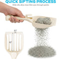 Depets Cat Litter Scoop, Litter Scoop with Wide Slats, Kitty Litter Scooper for Pine Pellets, Durable Plastic Litter Sifter Scoop - Designed for Easy Sifting, Milky White