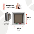 Cat Mate 4-Way-Locking Cat Flap with Door Liner to 2" (235) - Secure Lockable Door for Small to Medium Sized Cats, for UPVC, Wood and Wall, White
