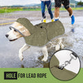 Lukovee Dog Raincoat, Ultra-Light Rain Jacket with Hood & Leash Hole, M