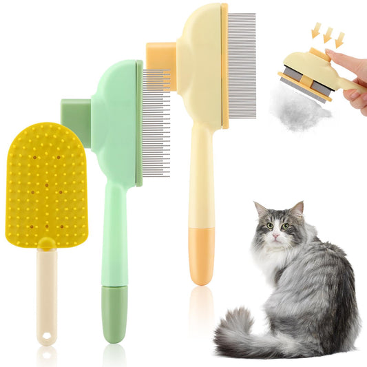 Pet Hair Removal Comb Flea Comb, 3 Pcs Long & Short Stainless Steel Teeth Deshedding Brush, Grooming Pet Hair, Cat Combs for Indoor Cats, Removal Tools