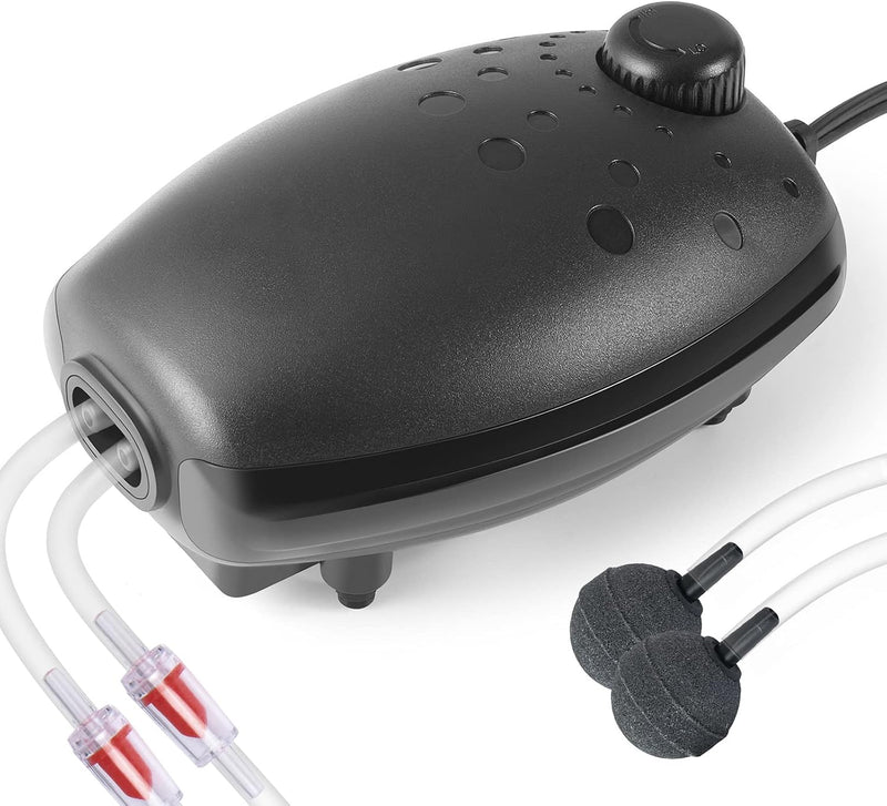 HITOP 3W 80GPH Adjustable Aquarium Air Pump, Upgrade Quiet Oxygen Pump, Powerful Air Aerator for Fish Tank up to 120 Gal