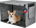 Dog Crate Cover 30 Inch, Heavy Duty Waterproof 600D Oxford Kennel Cover for Wire Cages with 1/2/3 Doors, Privacy Pet Cover with Storage Bag - Machine Washable, Indoor/Outdoor,Gray