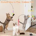 Atosun Interactive Cat Toys, 15PCS Cat Wand and Feather Toys for Indoor Cats, Reusable Suction Cup Toys for Kittens Play Exercise
