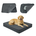 TOPHMDECOR Dog Bed Cover Waterproof, Non-Slip Rectangular Pet Bed Protector for Dogs & Cats, Removable Washable Bed Sheet Replacement,44"x35"x8",Gray,1Pc,Cover Only