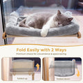 Pecute Cat Window Hammock Foldable, Cat Bed with Soft Cushion Grey, 26" L