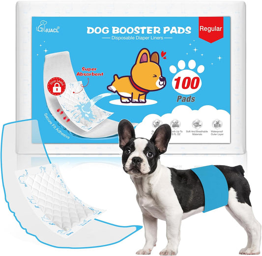 Dog Diaper Liners for Dog Diapers Male and Female 100ct Super Absorption Disposable Booster Pads for Most Reusable Pet B
