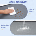 Large Dog Mats for Food and Water, 32"x24" Waterproof Pet Food Mats for Floor Nonslip Silicone Bowl Mats with Raised Edges