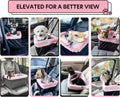 Dog Car Seat for Small Pets Under 20lbs, Booster Seat with Metal Frame, Double-Layer Oxford Fabric, Safety Leash for Dog
