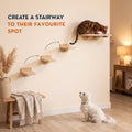 INICIO Cat Wall Stairs, Natural Wood - Set of 3 Wall Steps for Cats to Climb with Fixtures, 8.7"x4.7" - Floating Steps for Climbing or Playing - for Kittens and Adult Cats