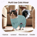 DENTRUN Cat Clothes for Hair Control with Hair Sticky Fabric - Soft Recovery Suit & Breathable Lint-Resistant Cat Sweater for Cats Only, Kitten Onesie Pajamas, L, Deep Blue