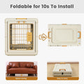Collapsible Dog Crate for Small/Medium Dogs - 28" L Foldable Dog Cage No-Tool Assembly, Travel Dog Crate with 2 Wheels -