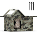 Outdoor Cat House Weatherproof, Large Feral Cat House for Winter, Collapsible Outdoor Cats Shelter in Winter with Door and Soft Mat, Easy to Assemble (Green)