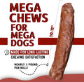 Canine Chews 10-11" Beef-Basted MEGA Retriever Rolls (10 Pack) Natural Rawhide for Big Dogs - Long-Lasting Dog Chew Trea