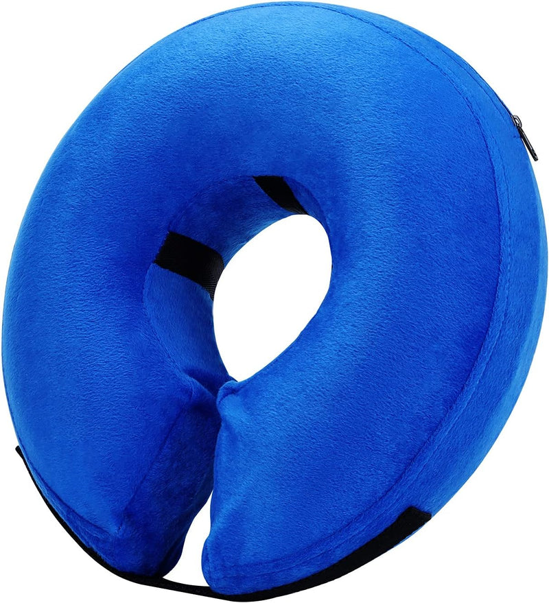Inflatable Dog Collar, Soft Dog Cone for Dogs After Surgery, Adjustable Blow up Donut E-Collars for Small Medium Large D