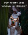 PetThem Upgraded Cat Harness and Leash Set - Step-in Escape Proof Adjustable Cat Harness, Comfortable Soft Lightweight, Reflective Harness for Walking, Travel, Camping (King of The Jungle, S)