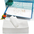 Okllen 200 Pcs Bird Cage Liners, 11x20 Inch Disposable Cage Paper Liners Pad Absorbent Non-Woven Tray Liners for Parrot Parakeet Finch Canary Pet Bird, White