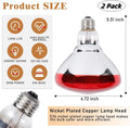 250W Red Heat Lamp Bulbs for Chicken,Infrared Flood Light Heat Lamp Bulb, Incandescent Light Heat Lamps for Chicks, Rept