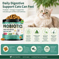 Cat Probiotics Tasty Chews –500 Chews Crunchy & Creamy Texture, Fish Oil Omega-3 Skin & Coat Health Digestive & Gut Support, Constipation Relief, Healthy Stool, Chicken Krill Flavor
