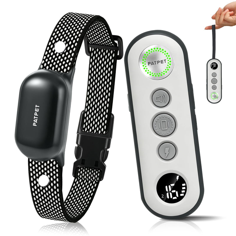 PATPET Shock Collar for Dogs - 4000FT Dog Training Collar with Remote, IPX7 Waterproof 4 Modes(Beep/Vibration/Shock/Safe) Dog Shock Collar, Rechargeable E-Collar for Small Medium Large Dogs(Dark Grey)