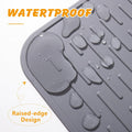Silicone Cat Litter Mat, Waterproof, Raised Edge, 28 x 20 in, Gray