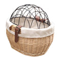 Pet Carrier, Basket for Small Dogs Cats Pet Carrier Front Basket with Wire Mesh Cover (Wood Color)