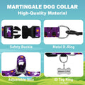 Halloween Martingale Collar for Dogs with Buckle Adjustable Holiday Dog Collars (Purple Ghost, Small)