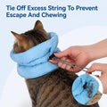 Adjustable Soft Recovery Collar for Cats, Soft Cat Cone with Drawstring