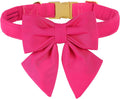 Hot Pink Dog Collar with Cute Bow Tie for Small Girl Boy Dogs