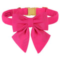 Maca Bates Hot Pink Dog Collar with Cute Rose Red Solid Sailor Bow Tie,Medium Girl Boy Dogs,Girly Adjustbale Durable Breakaway Soft Collars with Bowtie for Female Male Puppy,Pet with Metal Buckle
