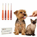 CGO 360° Silicone Pet Toothbrush - Dog Toothbrush for Small Dogs & Cats, 4-Pack Round Head, Extra Soft Bristles, Dental Cleaning and Oral Hygiene for Puppies and Kittens (2 Orange, 2 Brown)