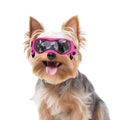 Small Breed Dog Goggles, Pink Sunglasses with UV Protection and Adjustable Straps