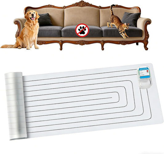 PAPARELA Scat Shock Mat for Dogs and Cats Indoor, Pet Shock Mats for Training Pets, Electric Repellent Mat Keeps Dogs and Cats Off Counter, Couch and Sofa, 3 Training Modes (60"x 12" Two Pieces)
