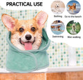 Dog Bathrobe Dog Drying Coat, Microfibre Material Fast Drying Super Absorbent Dog Bath Towel, Magic Sticker & Belly Strap, Dog Robes for After Bath Dog Bath Robe for Puppy Small Medium Large Dog Cat