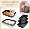 Reallnaive 30 Pcs Disposable Litter Boxes for Growing Cat, Plastic Cat Litter Trays, 3 Sizes 16.5 x 11 Inches/ 11.8 x 9.