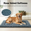 Large Size Washable Non‑deformable Rose-Velvet Comfort Dog Crate Mat