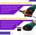Swpeet 8Pcs Professional Farrier Tools Value Kit with Roll Pack, Horses Hoof Trimmers Shears Tools, Hoof Cutter, Farrier