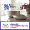 Stainless Steel Cat Bowls for Food & Water by Americat – Made in USA – Dishwasher Safe, Human Grade, Whisker Friendly Dishes (2 Bowls)
