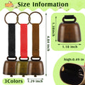 Moxweyeni 3 Pieces Loud Dog Collar Bells with Nylon Strap Pet Training Necklace Goat Bear Bell for Small Dog Collar Char