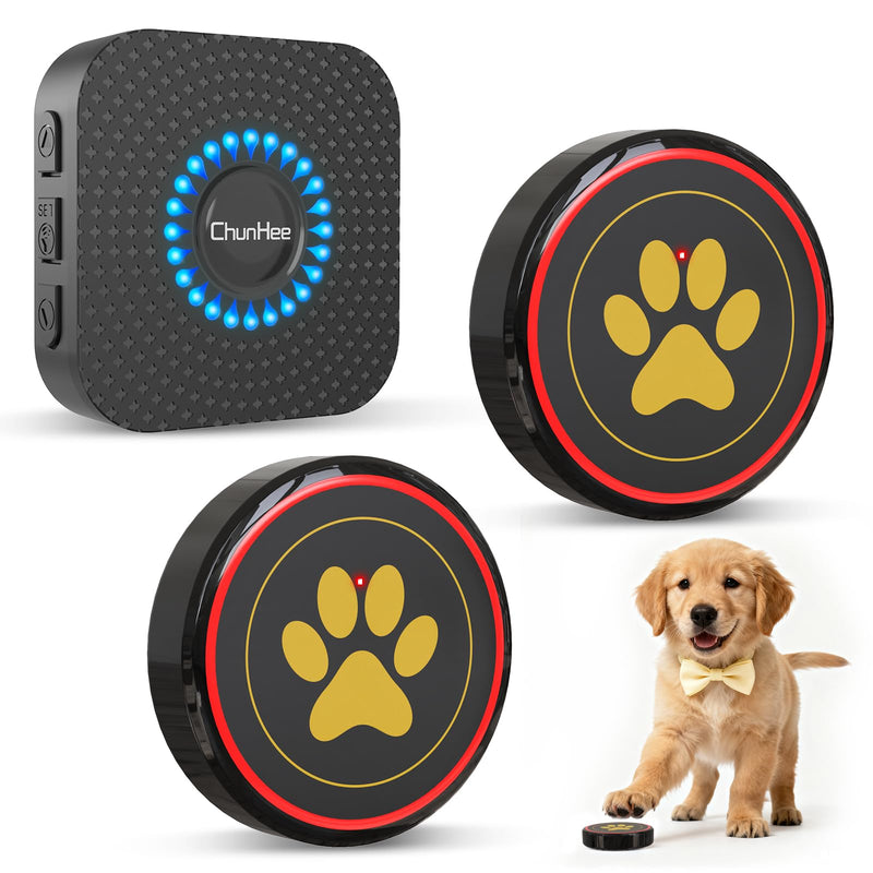 ChunHee Dog Bells for Door, Wireless Dog Doorbell for Potty Training, Dog Bells to Go Outside, Dog Potty Bell with Waterproof Button, 55 Chimes & Adjustable Volume