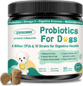 ZEBORA Probiotics for Dogs & Cats, Dog Probiotics for Digestive Health, 6 Billion CFUs Digestive Enzymes with Prebiotics, Omegas & Vitamins for Gut & Itchy - 120 Chews