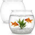 Okllen 2 PCS 1 Gallon Fish Bowl, Round Clear Plastic Goldfish Betta Fish Bowl Fish Tank for Aquarium, Terrarium, Home dé