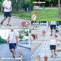 Hands Free Dog Leash(8.5ft), 8 in 1 Multifunction Nylon Double Leash for Dogs,1.2cm Adjustable Waist with Reflective Sti