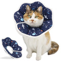 QIYADIN Soft Cat Cone, Adjustable Recovery Collar After Surgery to Prevent Licking Wound, Protective Cat Neck Cone, Comfortable Pet Elizabethan Collar for Cats Kittens and Puppies (M)