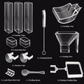 Shrimp Feeder Tube and Dish Set - Aquarium Fish Feeder with Feeding Ring and Cleaning Brush - Prevent Food Scattering